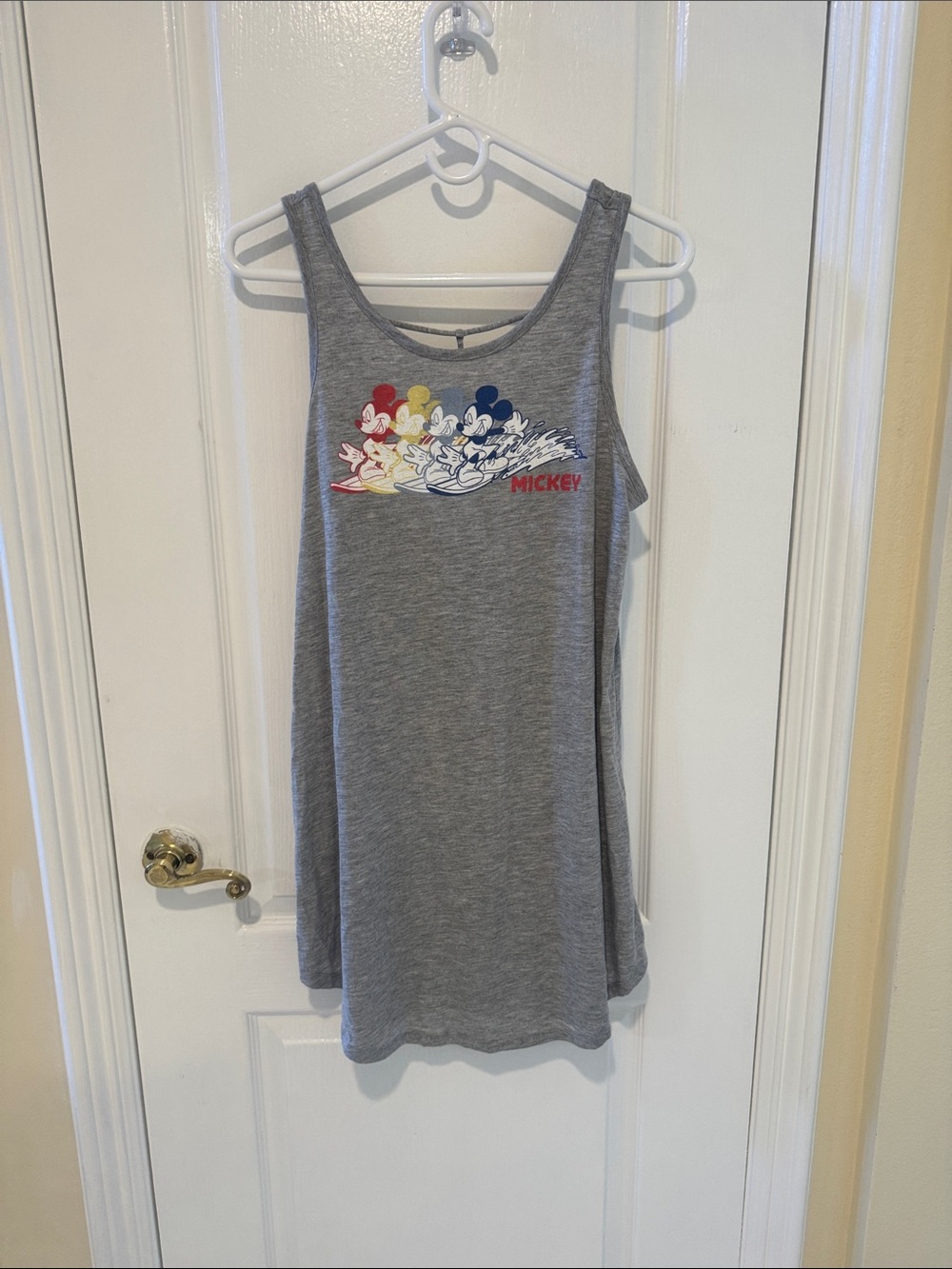 Mickey Graphic Gray Tank coverup
